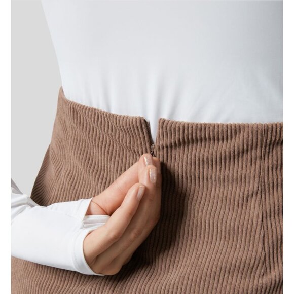 Halara High Waisted Corduroy Casual Skirt Sz 2XL Tan Brown Invisible Zipper 2-in - Picture 9 of 12